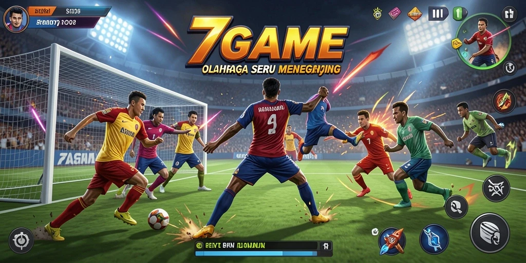 Tampilan gameplay mendebarkan dari <strong>7GAME</strong> yang menunjukkan aksi olahraga yang seru.
