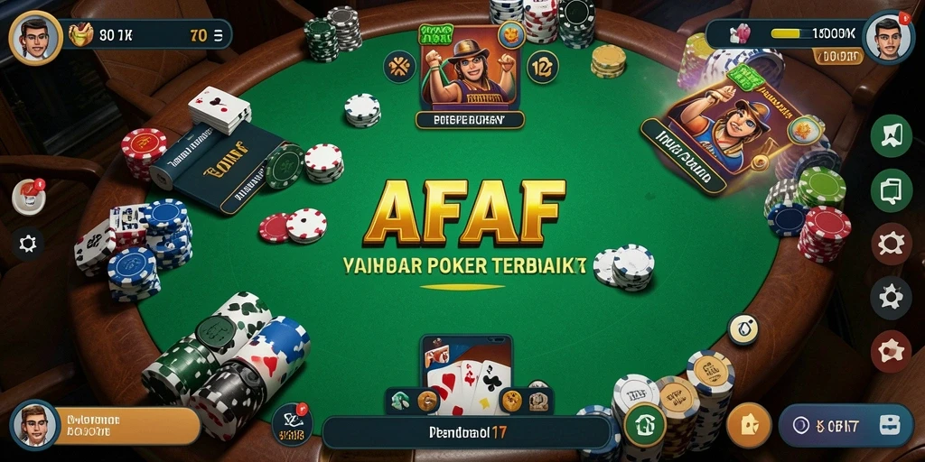 Tampilan antarmuka gameplay Poker yang menarik di AFAF.