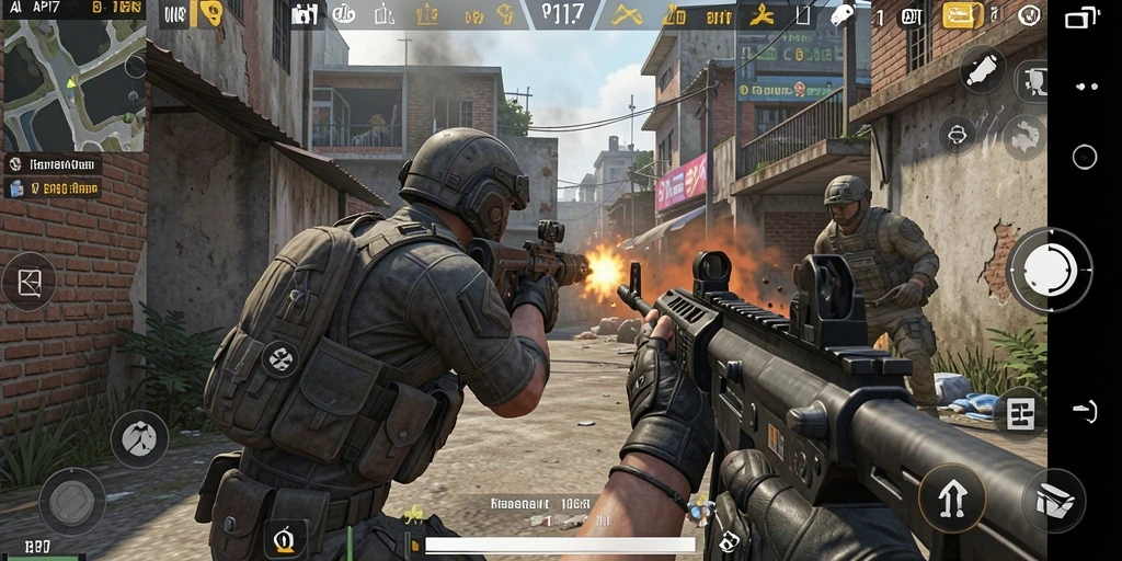 Screenshot gameplay API77 menampilkan aksi tembak-menembak yang mendebarkan.