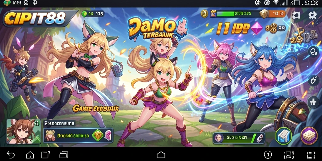 Screenshot game Anime CIPIT88 menampilkan aksi bertarung yang mendebarkan.