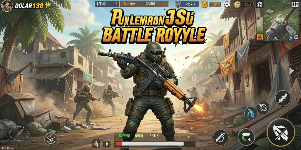 Tampilan gameplay Battle Royale yang intens di DOLAR138.