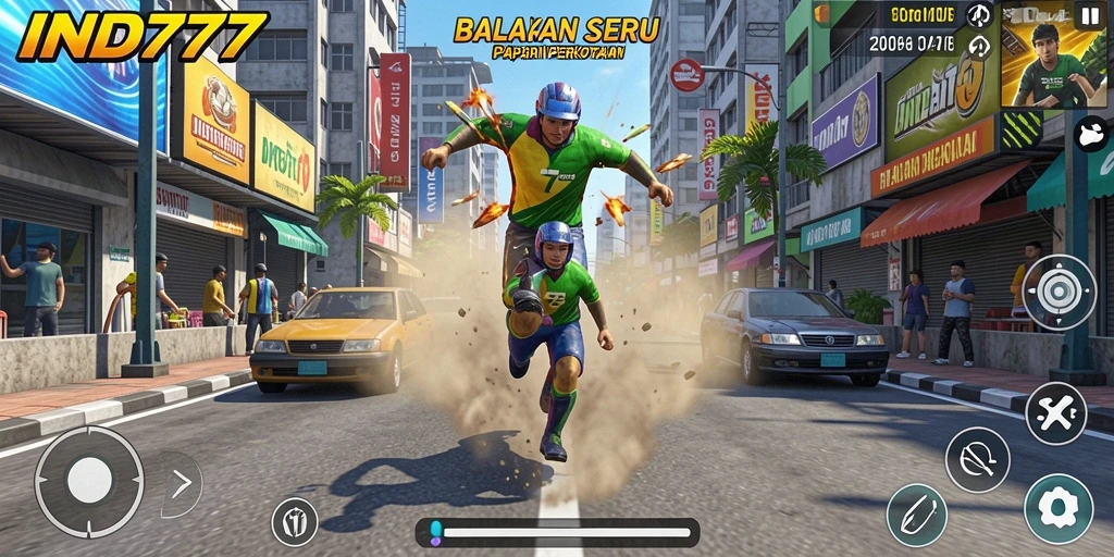 Tangkapan layar gameplay IND777 menampilkan aksi balapan yang mendebarkan.