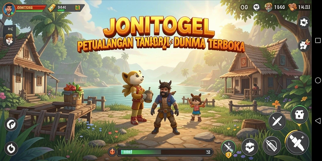 Screenshot gameplay <strong>JONITOGEL</strong> dengan pemandangan dunia terbuka yang menakjubkan.