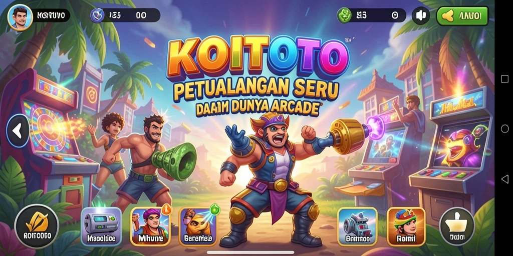 Screenshot utama KOITOTO menampilkan aksi gameplay yang mendebarkan di dunia Arcade.