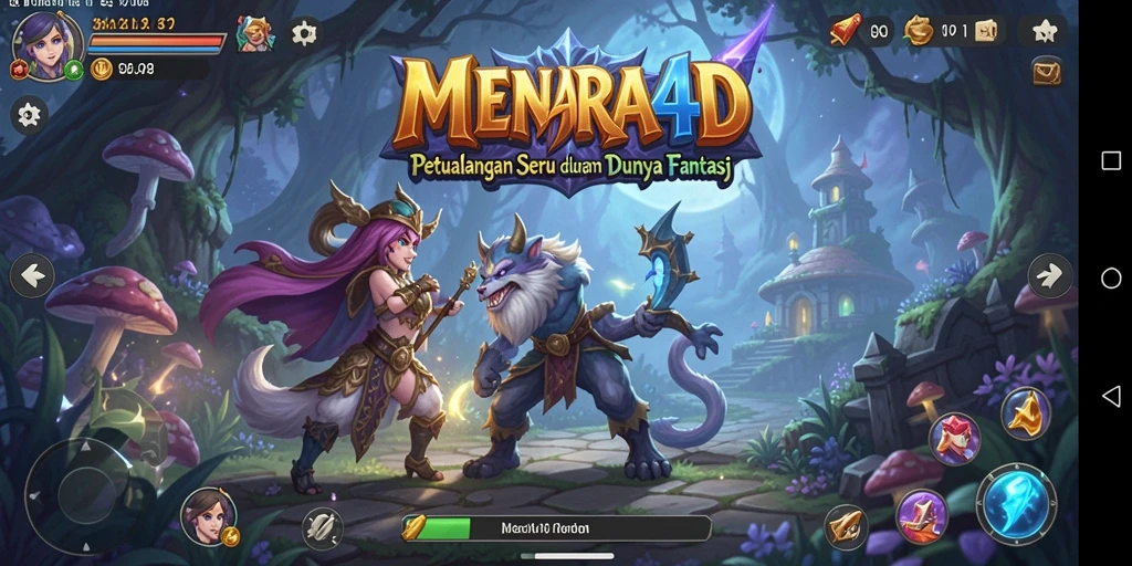Tangkapan layar gameplay MENARA4D menampilkan aksi seru di dunia petualangan.