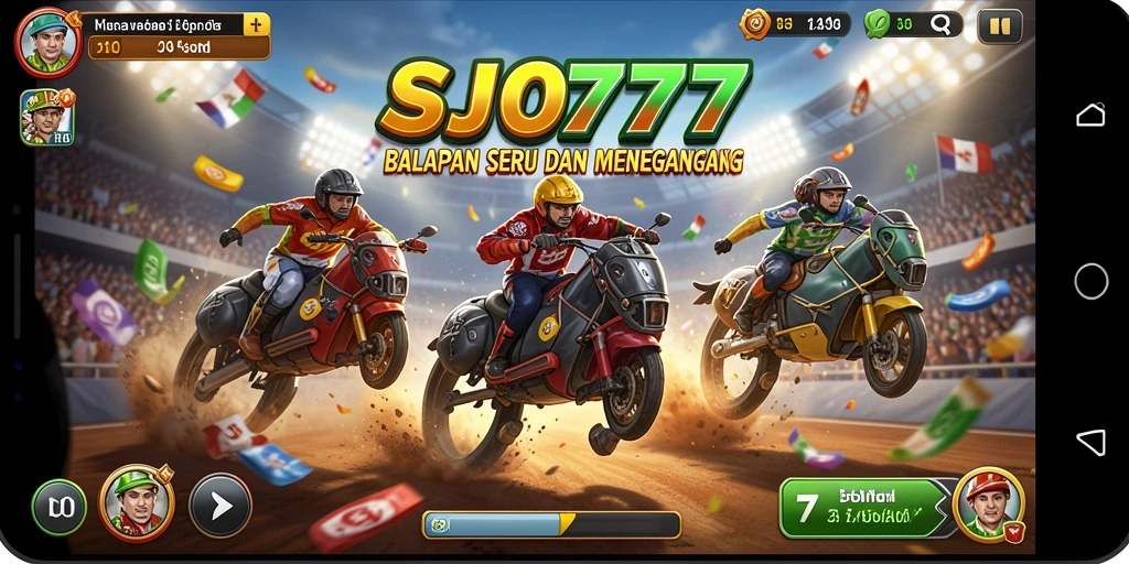 Screenshot SJO777 menampilkan aksi balapan yang mendebarkan di trek yang menantang.