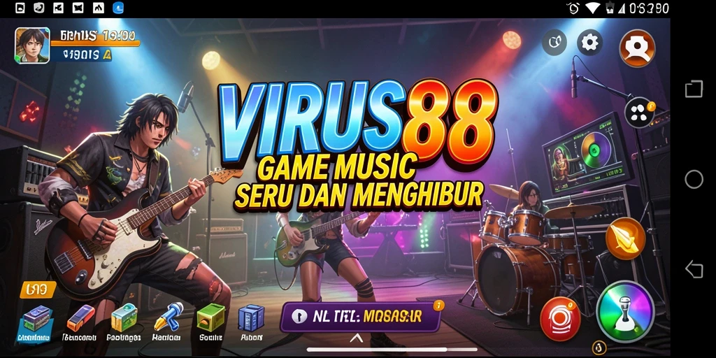 Screenshot utama VIRUS88 menampilkan gameplay seru dengan efek visual yang menarik.
