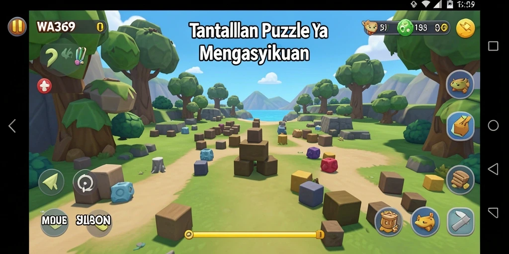 Tangkapan layar WA369 menunjukkan gameplay Puzzle yang seru.
