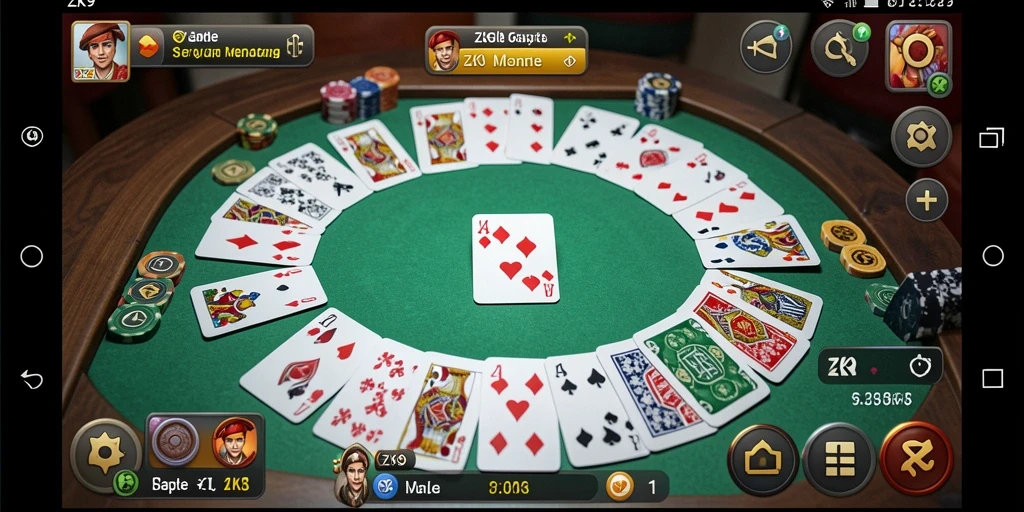 Screenshot gameplay ZK9 menunjukkan keseruan bermain Gaple.